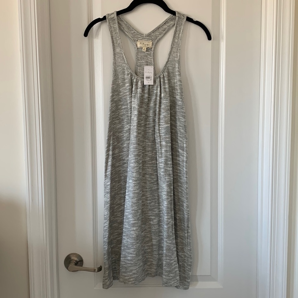 NWT LOU & GREY Black/White Flouncy Racerback Sleeveless Dress Size Small